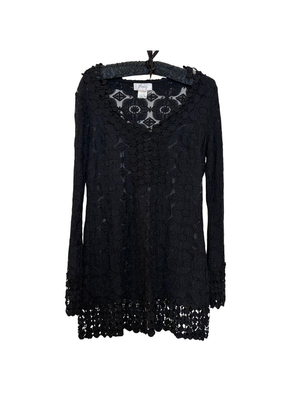 BOHO FREEWAY LADIES LONG SLEEVE LACE TOP L